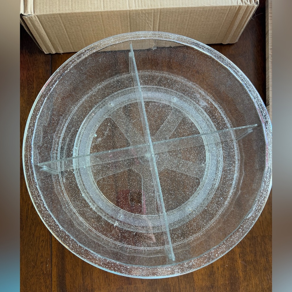 NWOT Clear Makeup Organizer with removable dividers that spins